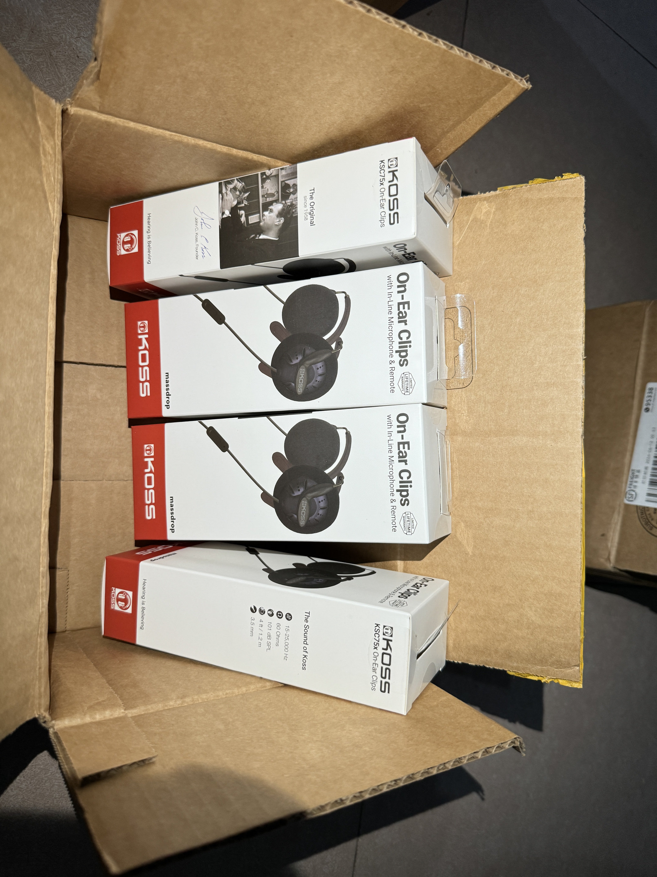 MASSDROP X KOSS KSC75x有线音乐耳机挂耳式耳夹设计轻量舒适