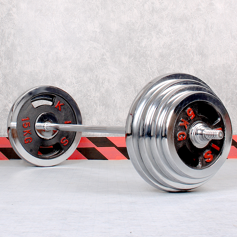 Barbell Home Men's 20 20 30 30 50 50 80KG 80KG barbell black bottom red word three-hole hand grip sheet