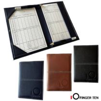 High-grade golf leather scorebook 3 colors with two scorecards color remarks or random
