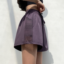 Fitness girl loose sports shorts thin ins tide anti-light 2021 summer thin running yoga hot pants high waist