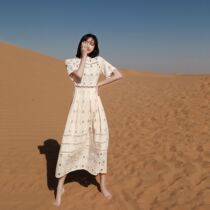 Hollowed-out Lace Seaside Holiday Dress Bohemian Dress Bohemian Long Dress Sanya Beach Dress New Fairy Skirt
