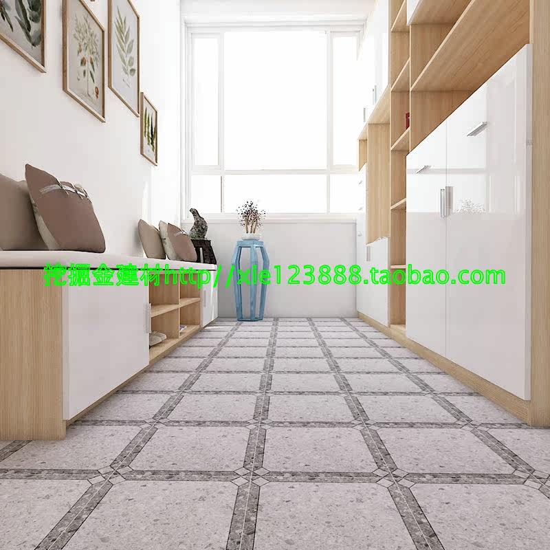 All-porcelain cement gray antique tile 300X300 simple modern kitchen and bathroom balcony living room background wall tile floor tile 600