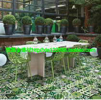 Green tiles 300 European kitchen bathroom color floor tiles Wall tiles flower pieces balcony anti-slip tiles 300X300