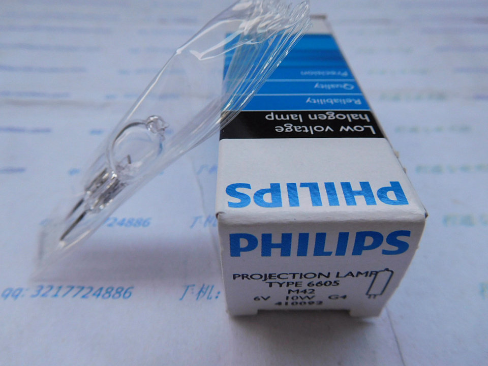 6V10W instrument bulb Philips PHILIPS 6605 6V10W halogen tungsten lamp Spectrophotometer bulb