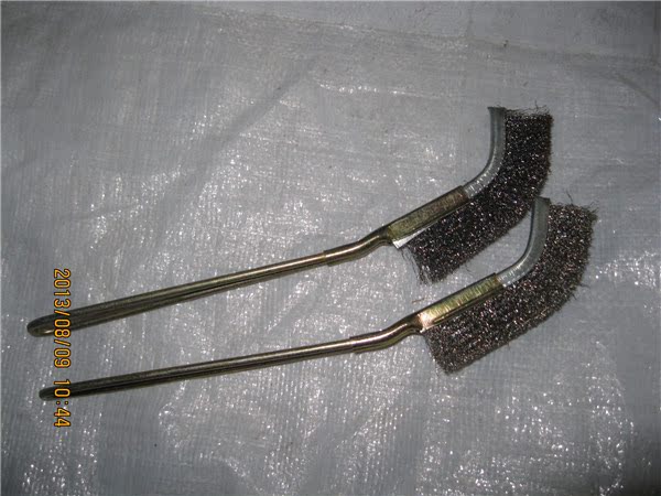 Mini wire brush combined knife brushed brass wire brush stainless steel rust removal brush gas cooker range hood cleaning brush