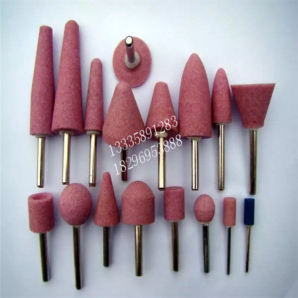 Imported red electric grinding head 6mm shank grinding wheel flint metal polished polished head chrome corundum ceramic grinding head