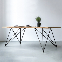 Nordic Iron Art Solid Wood Computer Desk Brief Modern Desk Industrial Wind Strip Table Students Reading Desk Writing Table