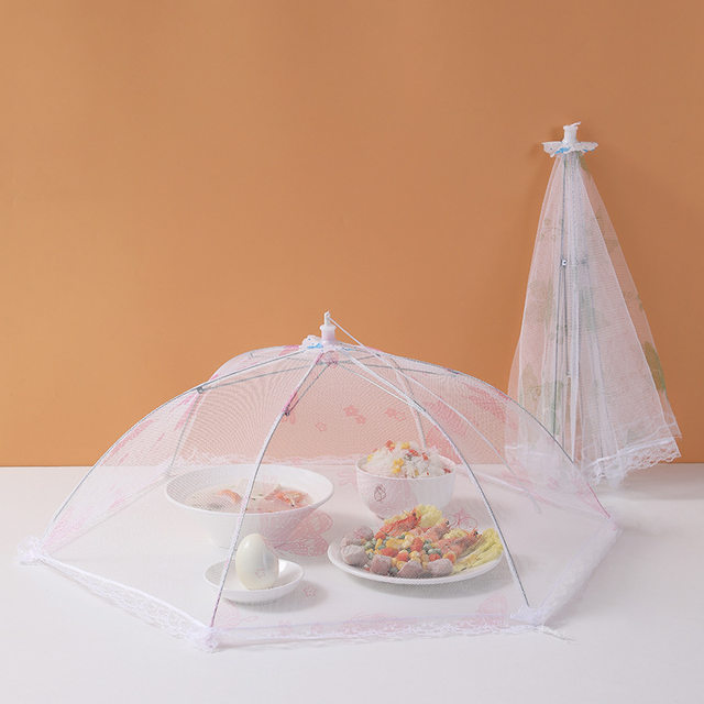 Food cover, vegetable cover, foldable dining table cover, food anti-fly leftovers rice cover artifact, household dust cover umbrella