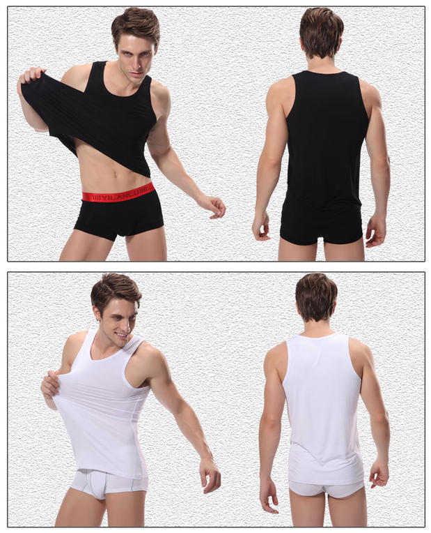 2 chiếc áo vest nam mùa hè cotton cơ sở áo vest nam không tay áo thun skinny áo 3 lỗ nam rộng nách