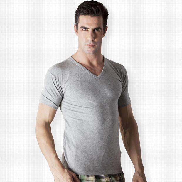 Cotton nam đồ lót tay ngắn V-cổ nam vest T-shirt nửa tay áo trắng Slim áo sơ mi cotton áo lót k dây