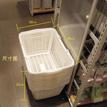 Plastic Basket Supermarket Shopping Basket Carry-on Basket Buy Vegetable Basket Thickened Blue Subs Large Number Shopping Basket Containing Name Creative