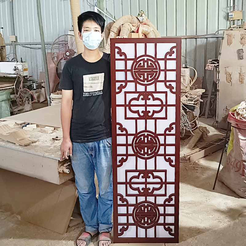 Carved Flower Plate Solid Wood Flower Lattice Hyun Guan PVC Suspension Suspended Ceiling Screen Background Wall Through Flower Plate Eu Style Modern Hollowed-out Partition