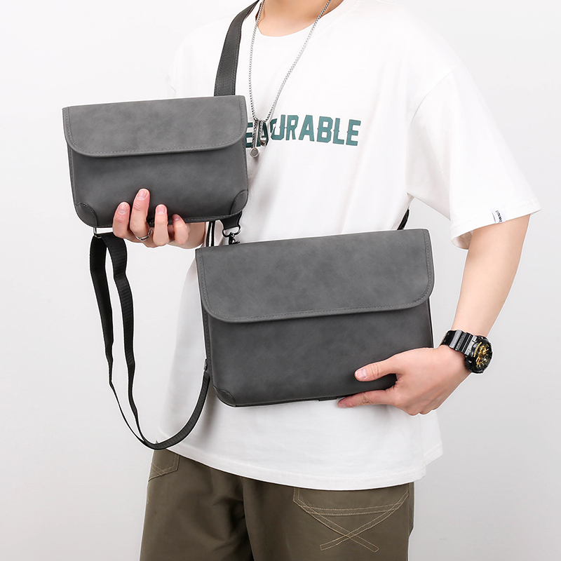 Messenger Bag Trendy Brand Student Men's Shoulder Crossbody Bag Horizontal Style Travel Document Bag Fashionable Korean Style Casual Small Bag Messenger Bag Trendy Brand Student Men's Shoulder Crossbody Bag Horizontal Style Travel Document Bag Fashionable Korean Style Casual Small Bag