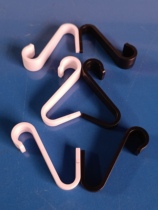 Kitchen plastic S-shaped hook square tube inner hook storage rack bowl rack hook multi-functional removable storage hook