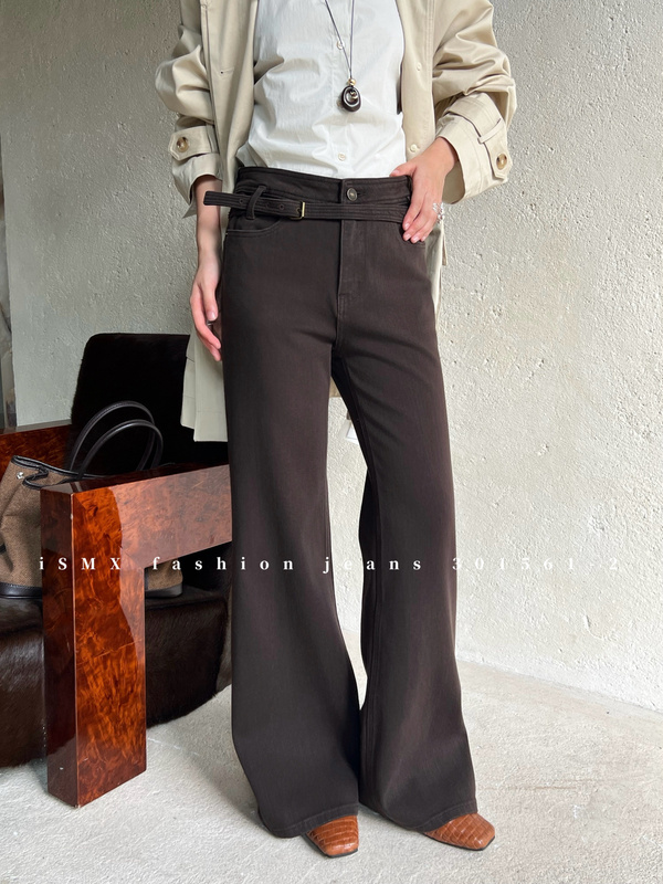 Ismxs 301561-2 Autumn High-Waisted Lace-Up Flared Low-Rise Hot Girl Style Slimming Jeans 99185-2 Ismxs 301561-2 Autumn High-Waisted Lace-Up Flared Low-Rise Hot Girl Style Slimming Jeans 99185-2