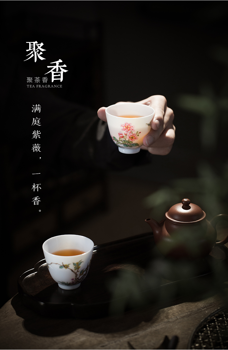 JingJun jingdezhen ceramics masters cup a cup of pure checking sample tea cup kung fu tea cups hand - made teacup