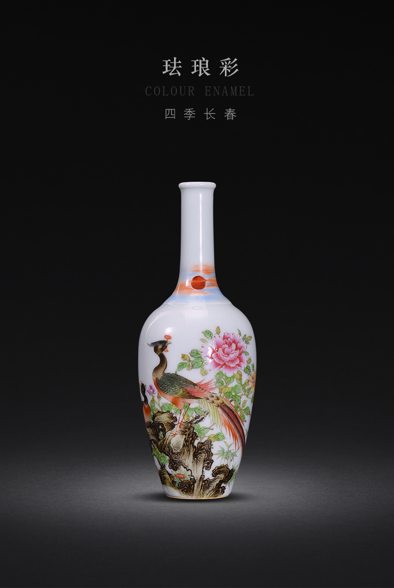 Jingdezhen painting colored enamel vase furnishing articles sitting room does archaize ceramic furnishing articles furnishing articles porcelain vase