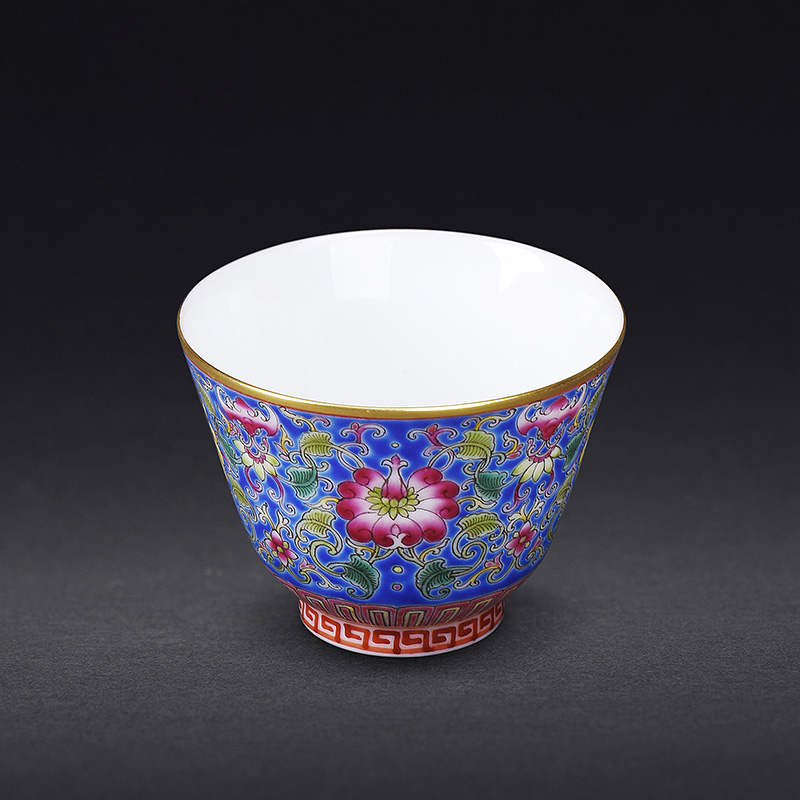 Hand colored enamel JingJun jingdezhen ceramics all Hand sample tea cup kung fu master tea cups