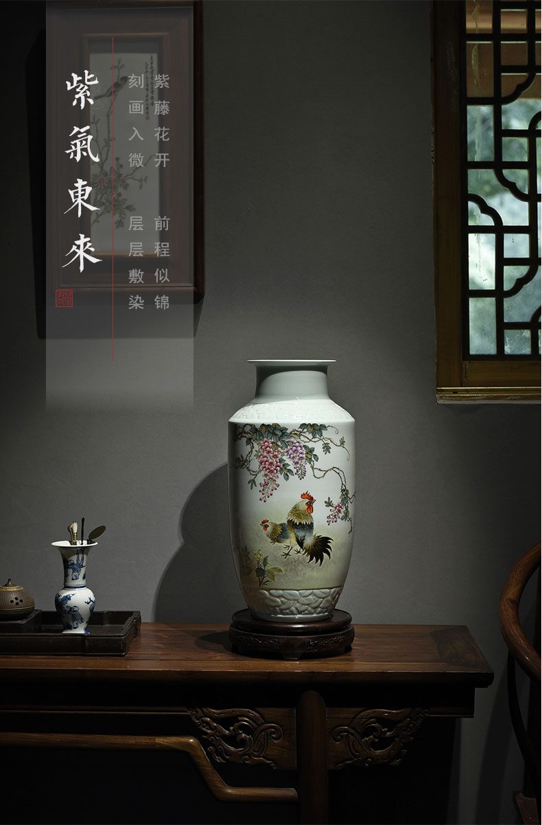 Jingdezhen hand - made pastel barrels bottle master porcelain vase furnishing articles sitting room adornment flower arranging ceramic flower vases