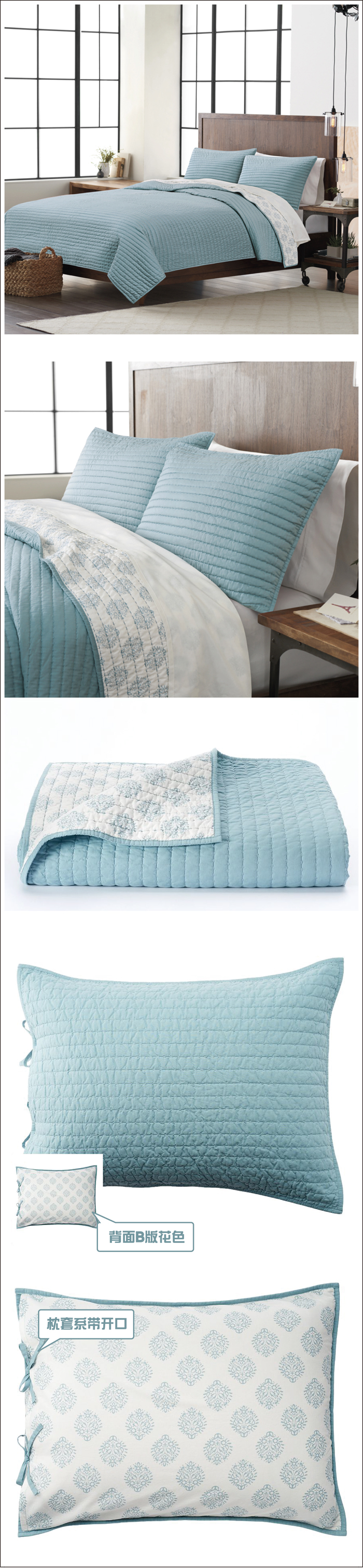 18 năm mùa thu và mùa đông hạt gạo thêu bông thêu quilting được điều hòa không khí bởi phiên bản AB in bộ chăn ga gối hồ màu xanh lá cây - Trải giường ga giường cute