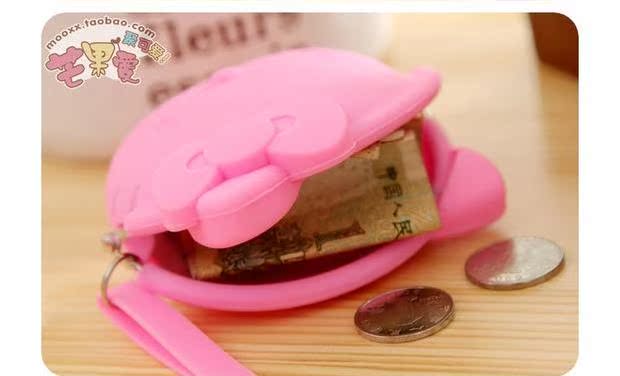 Hello kitty ví silicon xu dễ thương Phim hoạt hình dễ thương với tay dây mềm túi lưu trữ túi ví nhỏ bóp nam đẹp