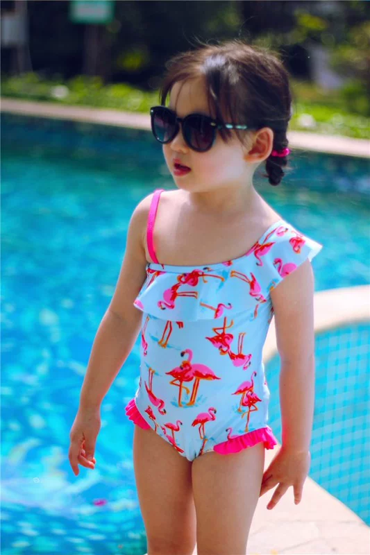 Đồ bơi cho trẻ em gái Trẻ nhỏ Trẻ em Cô bé Chim dễ thương Áo chống nắng Áo tắm 50 - Bộ đồ bơi của Kid