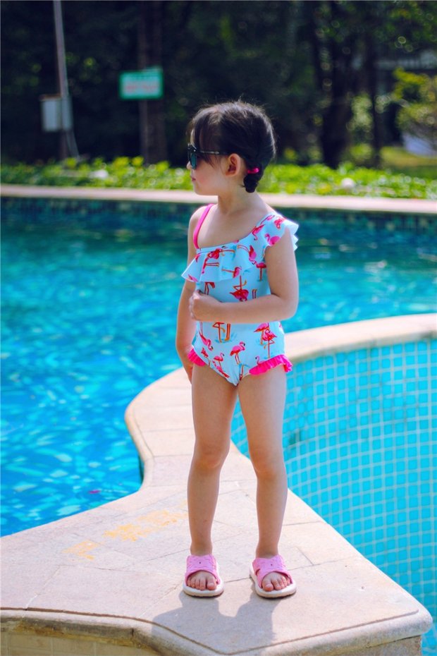 Đồ bơi cho trẻ em gái Trẻ nhỏ Trẻ em Cô bé Chim dễ thương Áo chống nắng Áo tắm 50 - Bộ đồ bơi của Kid đồ bơi cho bé gái 10 tuổi