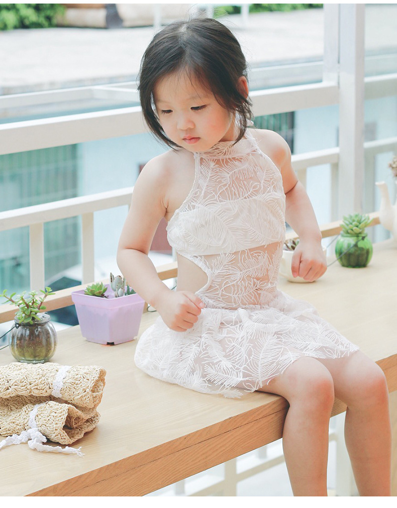 (Có thể trang bị cho bố mẹ-con) Bộ đồ bơi bé gái bằng lông vũ đẹp 2018 Áo tắm một mảnh ngọt ngào mới của Hàn Quốc - Bộ đồ bơi của Kid bikini cho bé gái