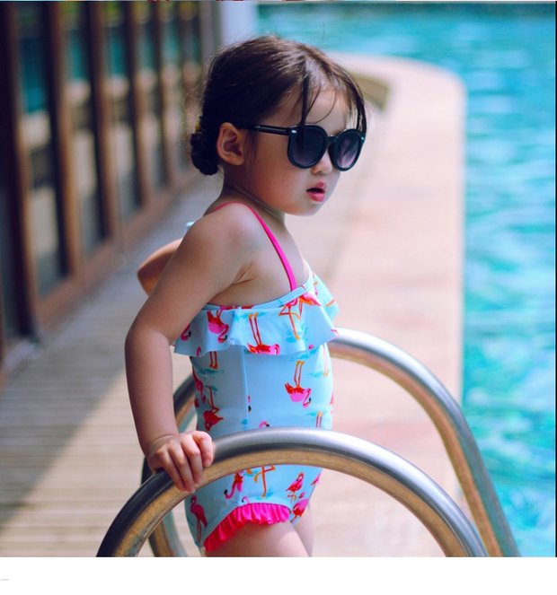 Đồ bơi cho trẻ em gái Trẻ nhỏ Trẻ em Cô bé Chim dễ thương Áo chống nắng Áo tắm 50 - Bộ đồ bơi của Kid đồ bơi cho bé gái 10 tuổi