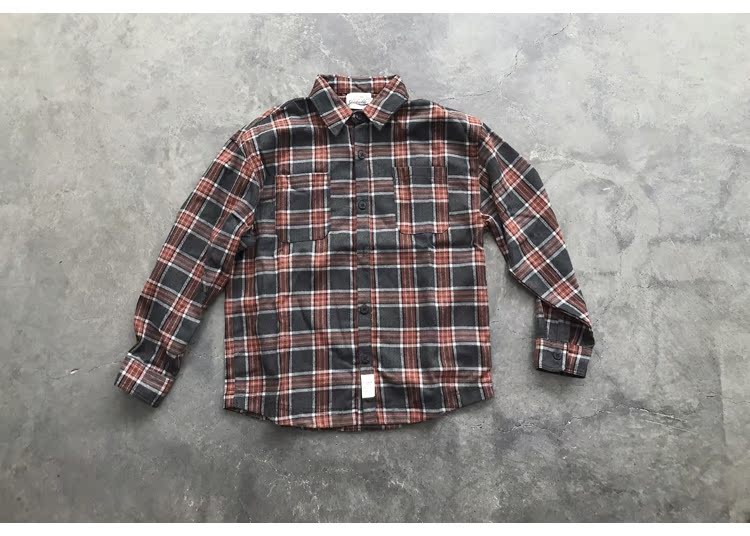 Áo khoác kẻ sọc mùa thu mới phiên bản Hàn Quốc của xu hướng giải trí dài tay port sanding sandal Slim áo sơ mi nam - Áo áo sơ mi nam đen