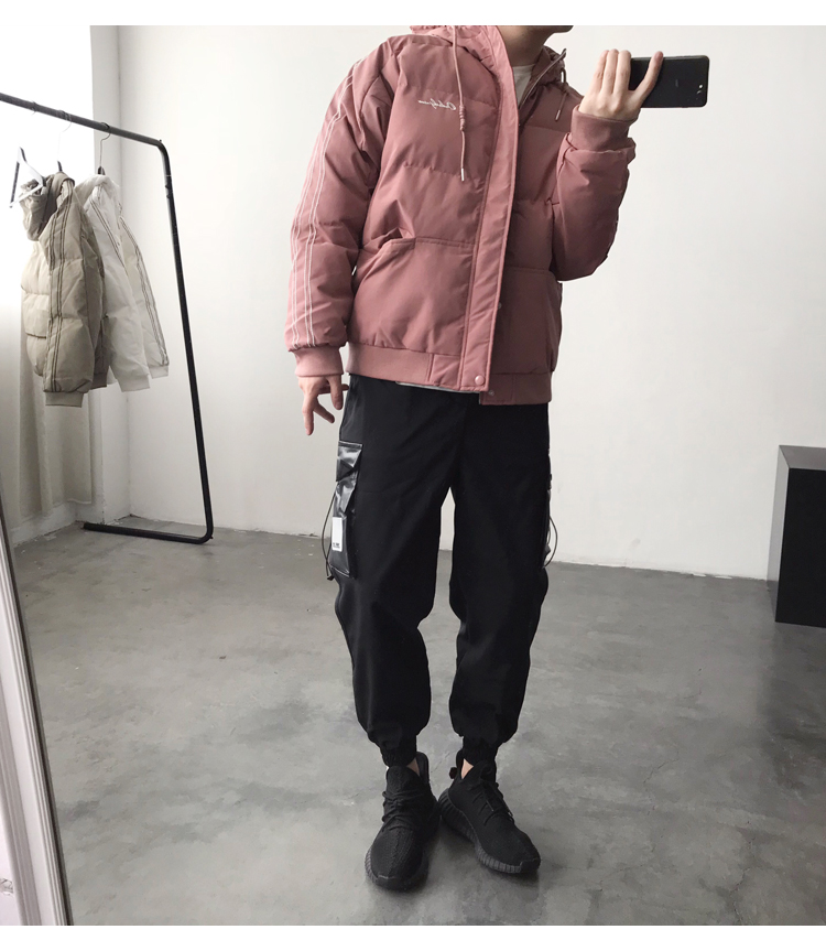 Mới Nhật Bản retro mùa đông đệm áo khoác nam dụng cụ áo khoác cotton dòng bông quần áo người yêu nam áo khoác mlb