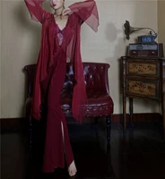 Темно-бордовые штаны-клёш