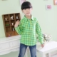 Quần áo trẻ em mùa xuân và mùa thu mới, áo sơ mi kẻ sọc cho bé trai và bé gái, áo sơ mi trẻ em vải cotton dài tay - Áo sơ mi