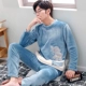 Mùa xuân và mùa thu đồ ngủ nam cotton dài tay nhung mỏng phần thanh niên san hô lông cừu học sinh trung học cơ sở có thể mặc