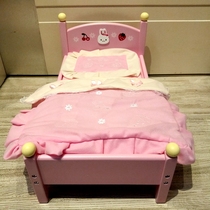 Simulation wooden doll big bed house baby children toy girl kindergarten home early education birthday gift