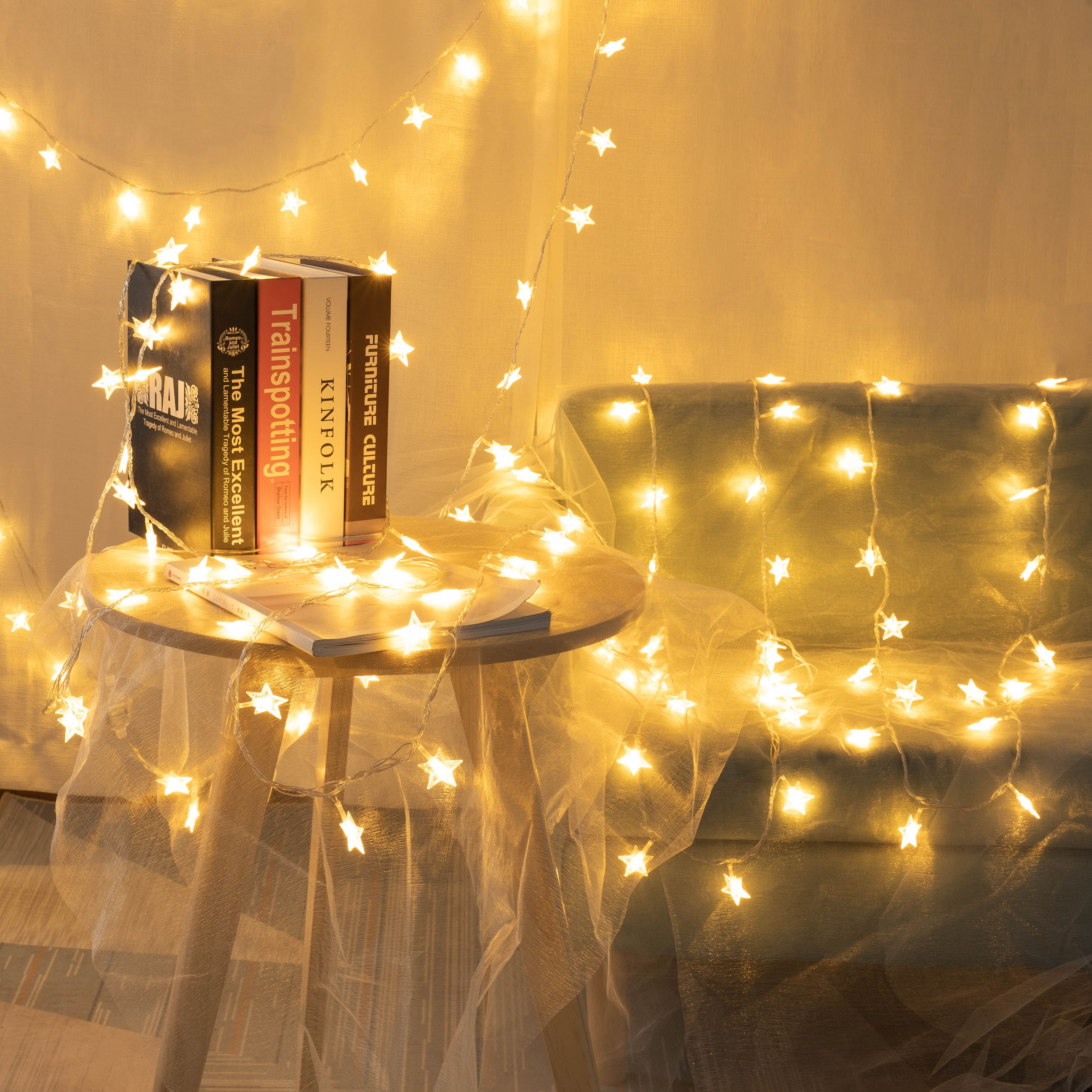 Led Star Lights Flashing Lights String Lights Starry Romantic Girl Room Layout Bedroom Dormitory Net Red Decoration