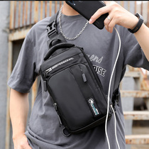 Chest bag mens single shoulder dual-use bag outdoor leisure one-shoulder messenger small travel light tide brand multi-functional charging