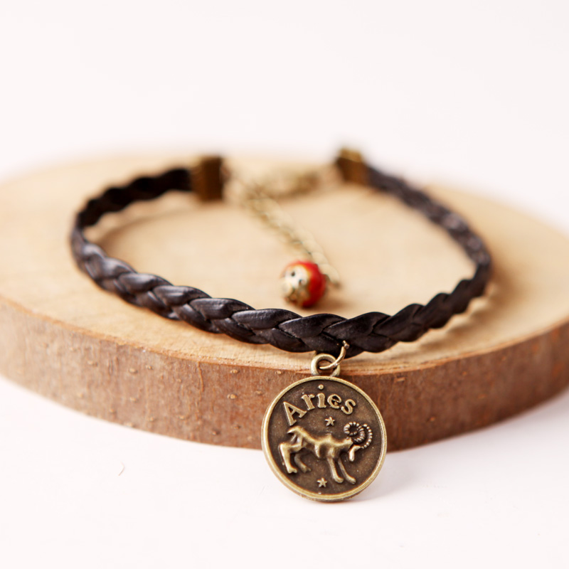 QingGe national wind restoring ancient ways hand rope 12 zodiac signs of jingdezhen ceramic bracelet female students lay in small adorn article on supply of goods