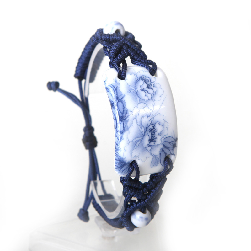 QingGe jingdezhen ceramic jewelry manual pastel peach blossom put bracelet checking jewelry gift booth in supply