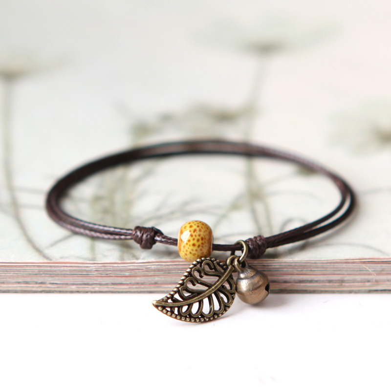 QingGe jingdezhen ceramic beads night lovers girlfriends Bohemia first leaves the restaurent source restoring ancient ways