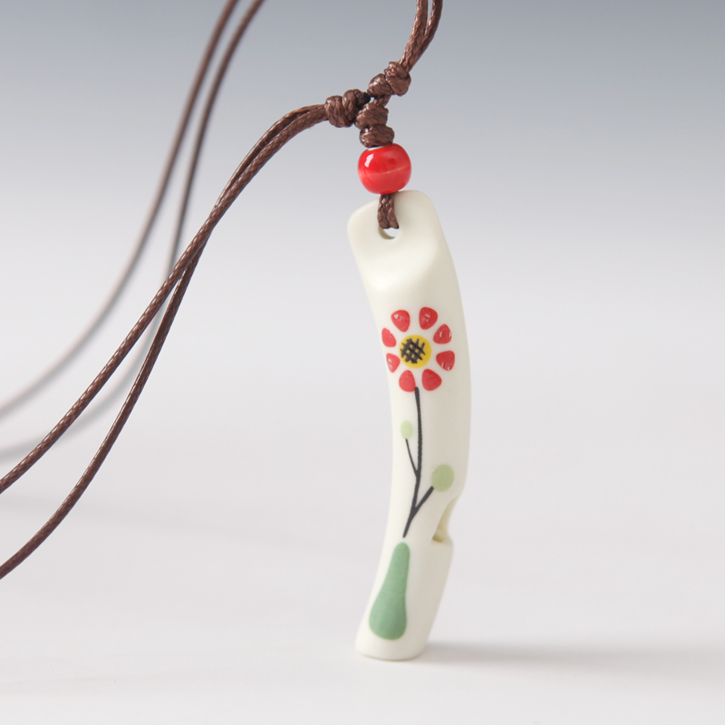 QingGe surd whistle necklace checking ceramic jewelry accessories a little fresh lovers necklace sweater street source