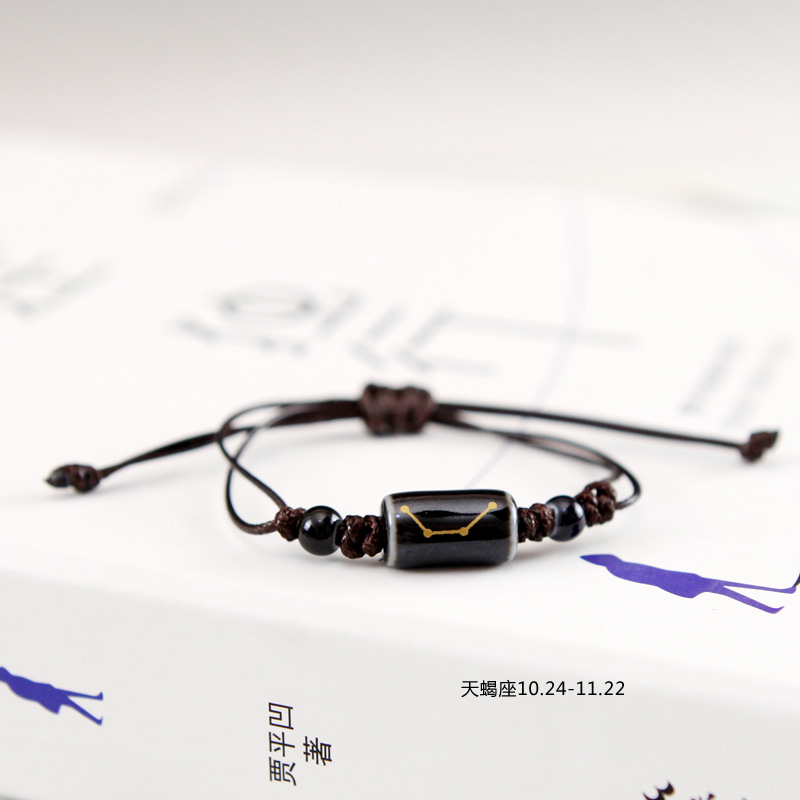 QingGe what hand - made the zodiac small and pure and fresh art van checking ceramic lovers bracelet fashion street source