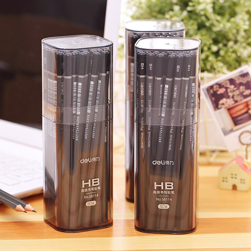HB 50 log pencil graphite written hexagonal pencil barrel box sketch pencil