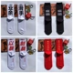 ins Harajuku Net Red Text Vớ dài của nam và nữ Học viện thủy triều Quốc gia Gió Hàn Quốc Street Dance Hip Hop Skateboard Socks - Vớ sợi tre