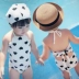 2019 váy mới hè cho bé gái đồ bơi cha mẹ trẻ em áo tắm mẹ con gái bé gái một mảnh dây áo tắm trắng đen thủy triều - Bộ đồ bơi của Kid bikini cho bé gái Bộ đồ bơi của Kid
