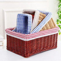 Storage basket Rattan storage box Willow basket Desktop storage storage snack finishing box Sundries frame Woven fabric