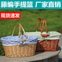 Vine-Knitted Picking Basket Picnic Basket Carry-on Shopping Basket Gift Basket Water Fruit Basket basket Item basket Basket Containing Basket Snack Basket