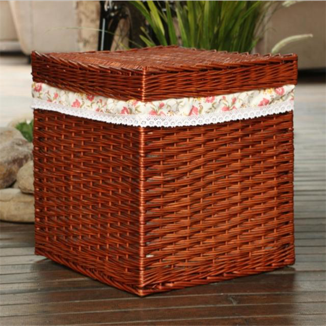 Rattan-containing basket Covered Finishing Box Clothing containing box Dirty Laundry Box Containing box Rattan choreography