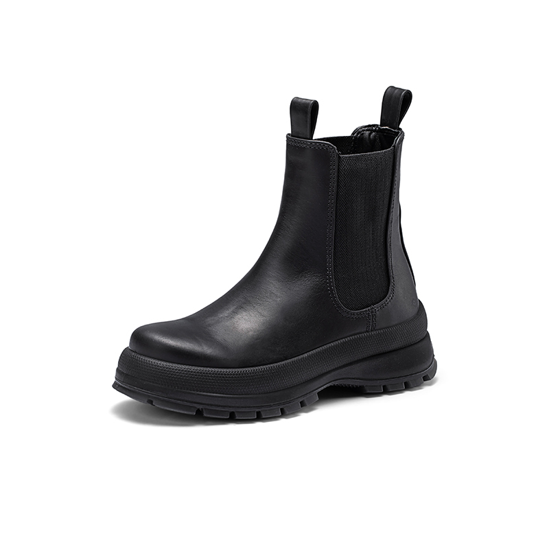 Ni Ni's Versatile Boots, Women's Boots for Autumn and Winter, Thick-Soled Chelsea Boots 220753, Celebrity-Inspired Shoes, Women's Short Boots