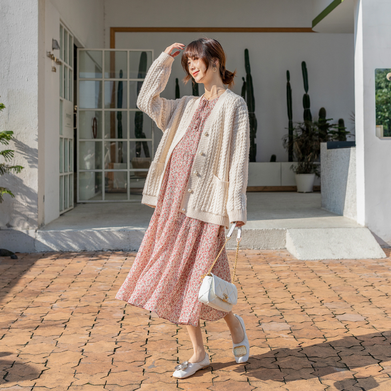 ZMA Little Fresher Fall Nets Red Pregnant Women's Autumn Clothing Suit Fashion for the Spring and Autumn Season Lionings Two sets of clothes-Taobao